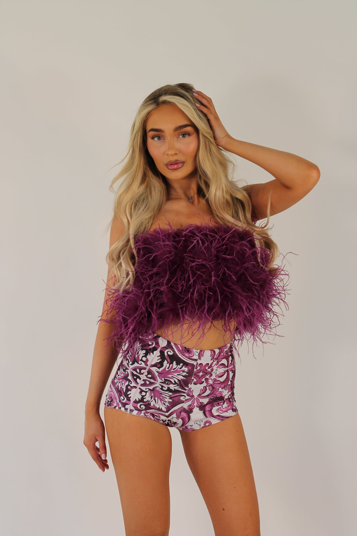 OSTRICH FEATHER MINI- GRAPE