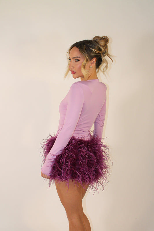 ‘NAOMI’ V NECK BODYSUIT- LILAC