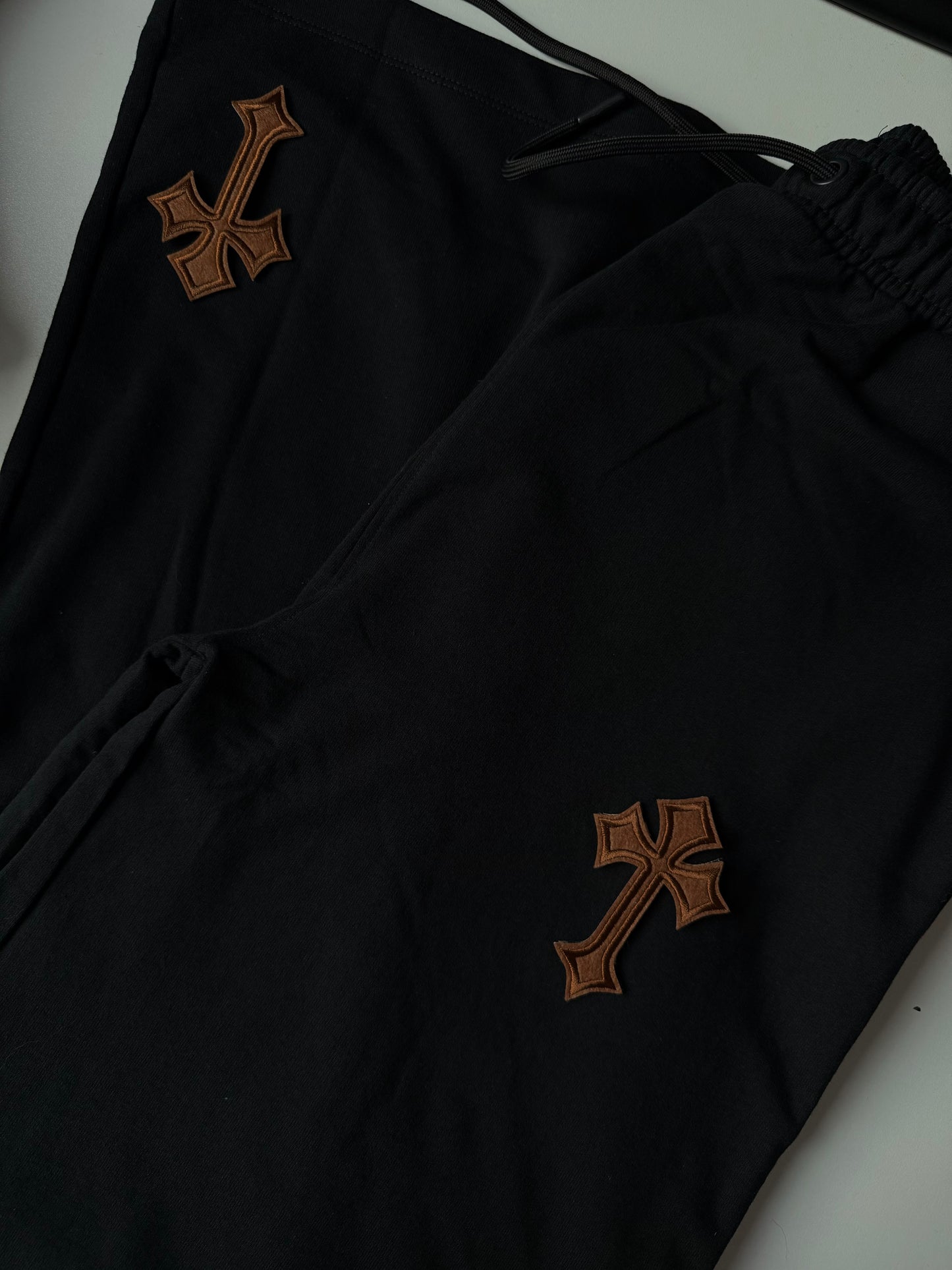 ‘CROSSED OUT’ CUSTOMISABLE WIDE LEG JOGGERS
