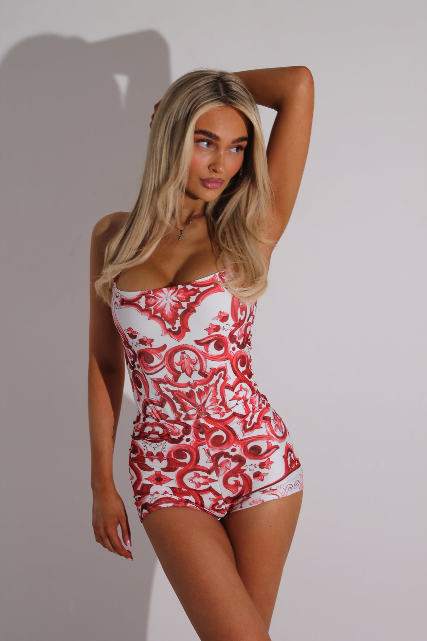 ‘LUCIA’ LYCRA MINI SHORTS- RED