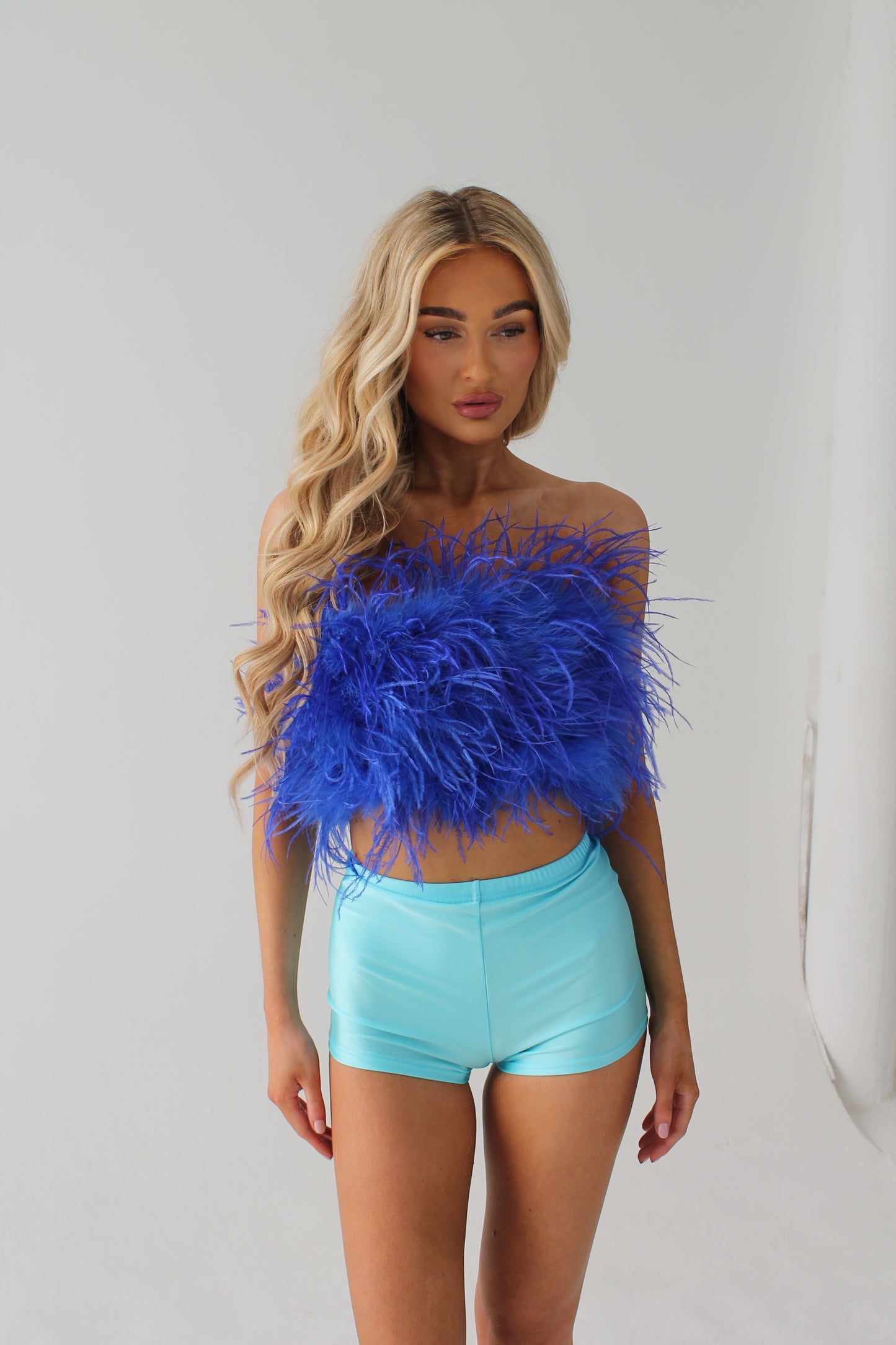 STRETCH KNICKER SHORTS- BABY BLUE