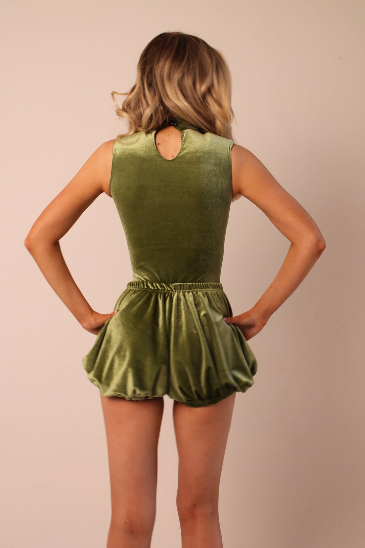 ‘BELLE’ VELOUR PUFFBALL MINI SHORTS