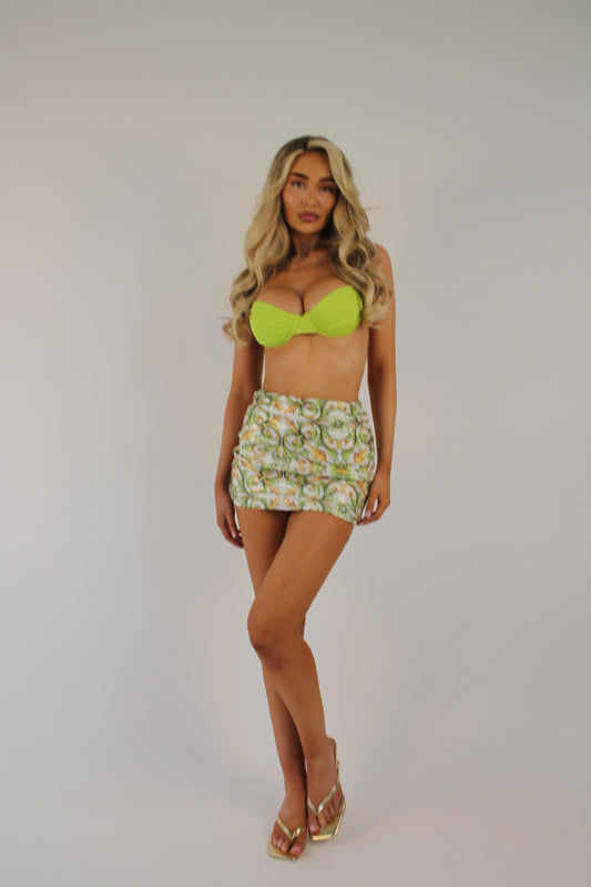 ‘DOLCI’ SEQUIN MINI SKIRT- GREEN & YELLOW