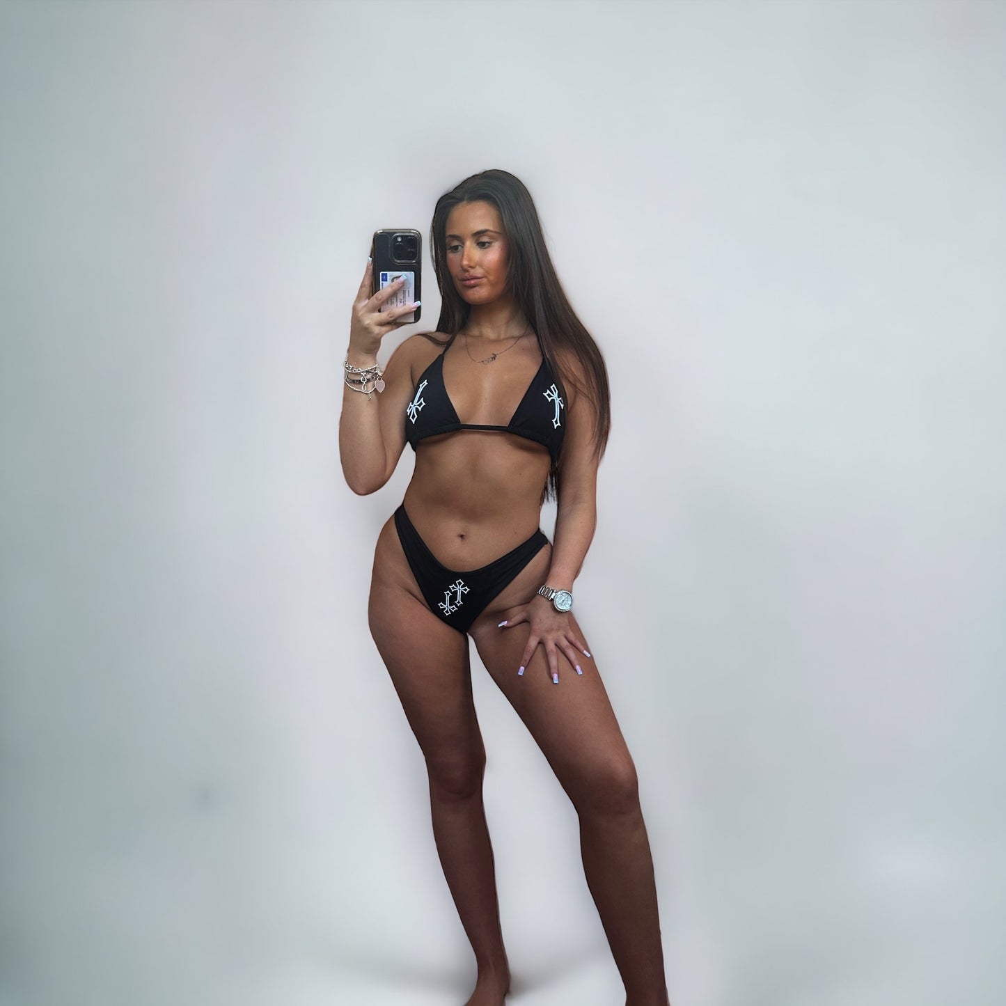 ‘CROSSED OUT’ BIKINI BOTTOMS- B&W