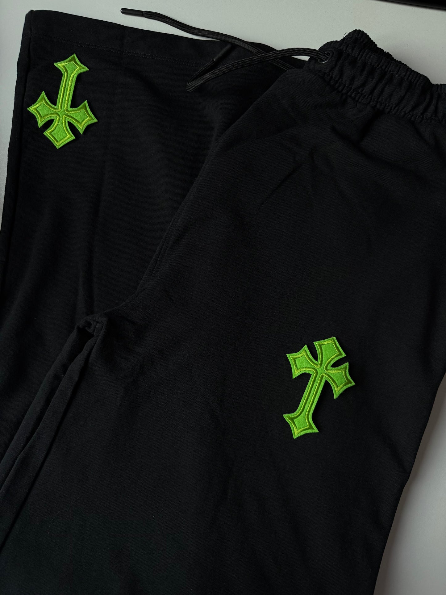 ‘CROSSED OUT’ CUSTOMISABLE WIDE LEG JOGGERS