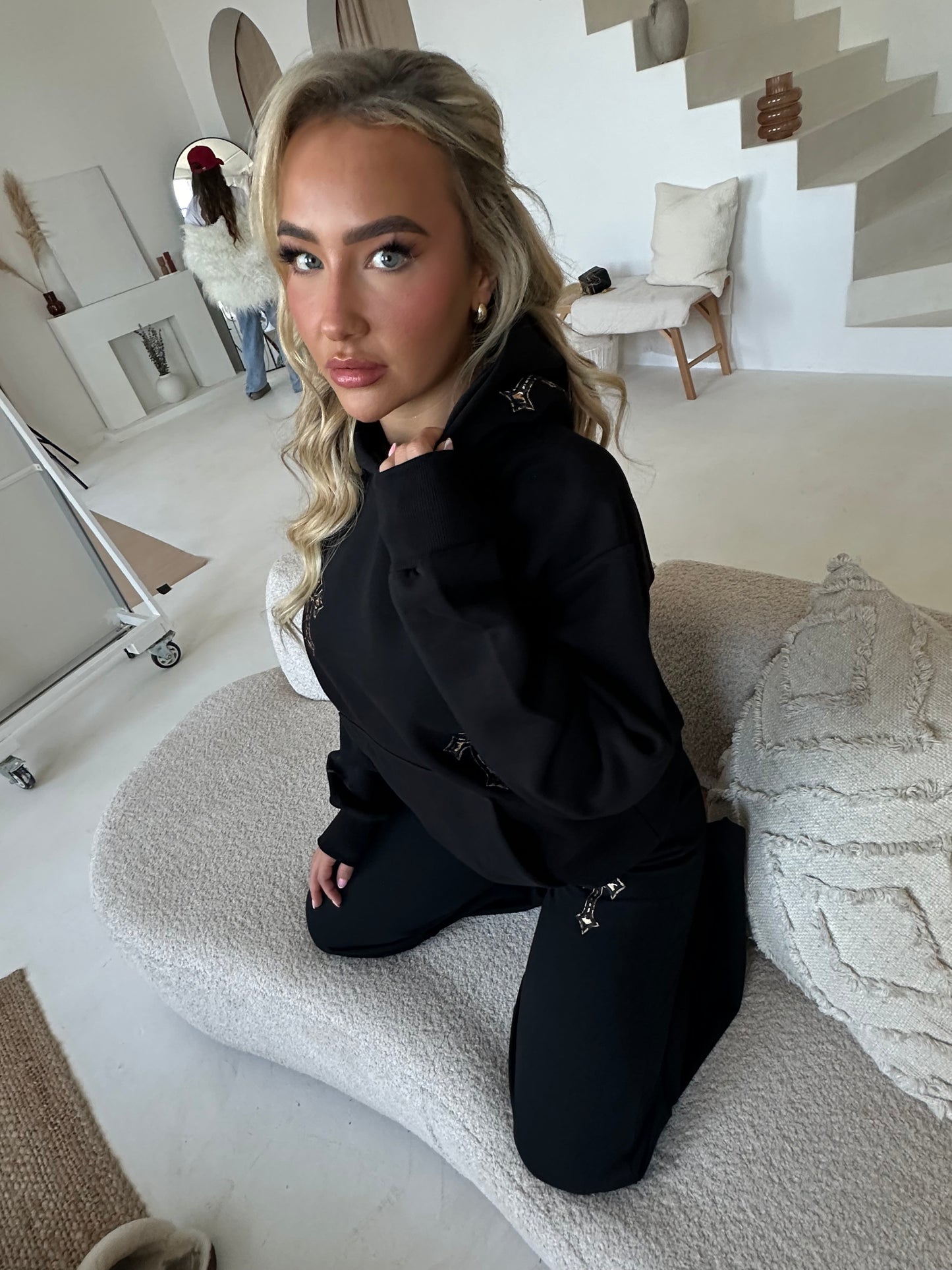 ‘CROSSED OUT’ TRACKSUIT SET- BLACK & LEOPARD