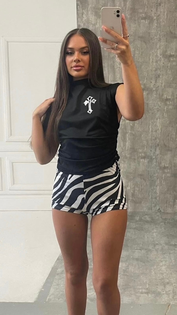 STRETCH KNICKER SHORTS- ZEBRA