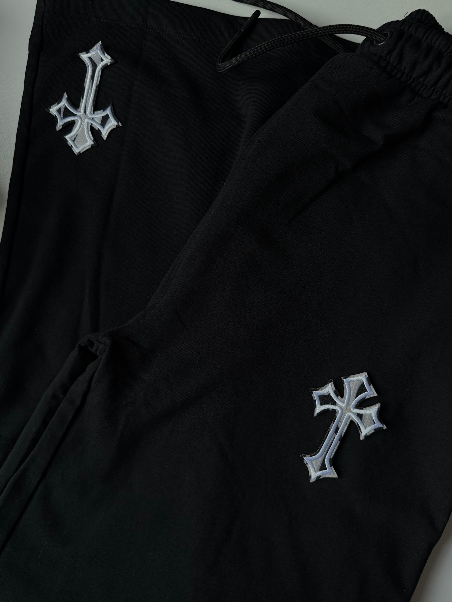 ‘CROSSED OUT’ CUSTOMISABLE WIDE LEG JOGGERS