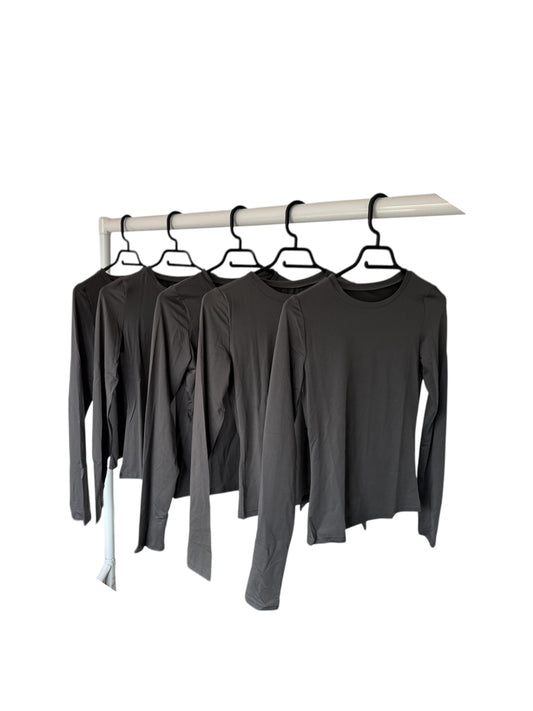 ‘BODYFORM’ LONG SLEEVE TOP- CHARCOAL
