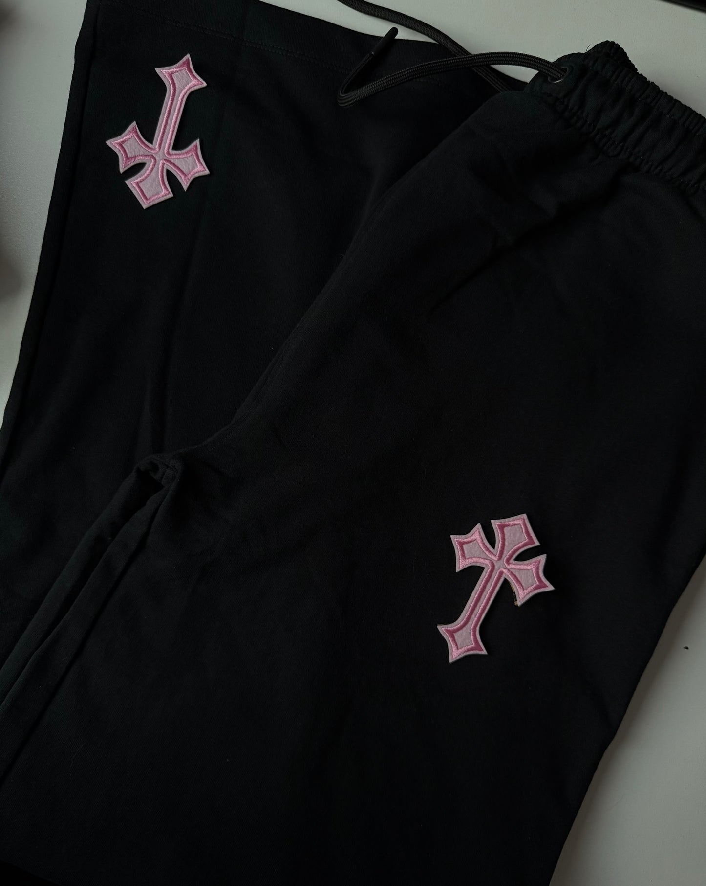 ‘CROSSED OUT’ CUSTOMISABLE WIDE LEG JOGGERS