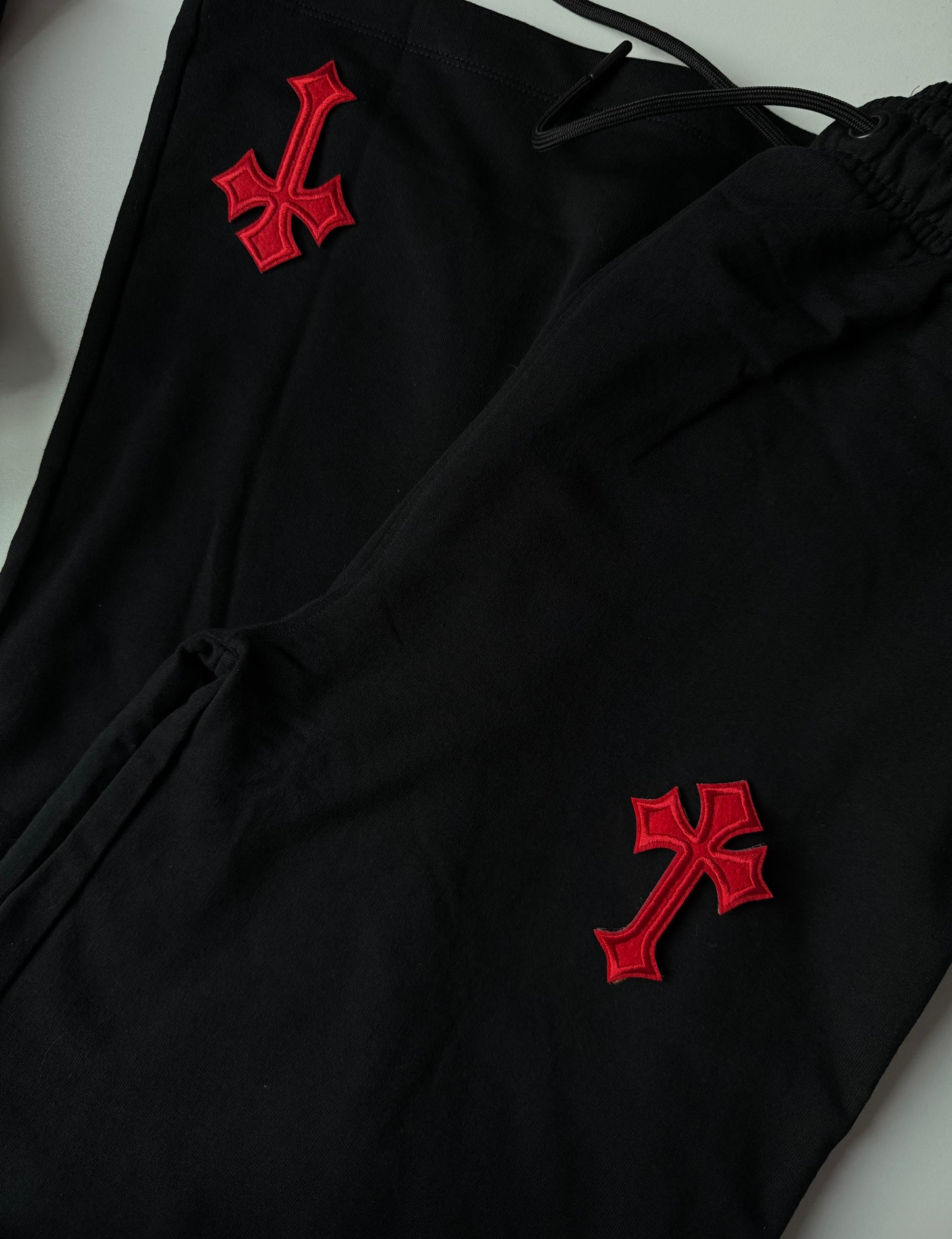 ‘CROSSED OUT’ CUSTOMISABLE WIDE LEG JOGGERS