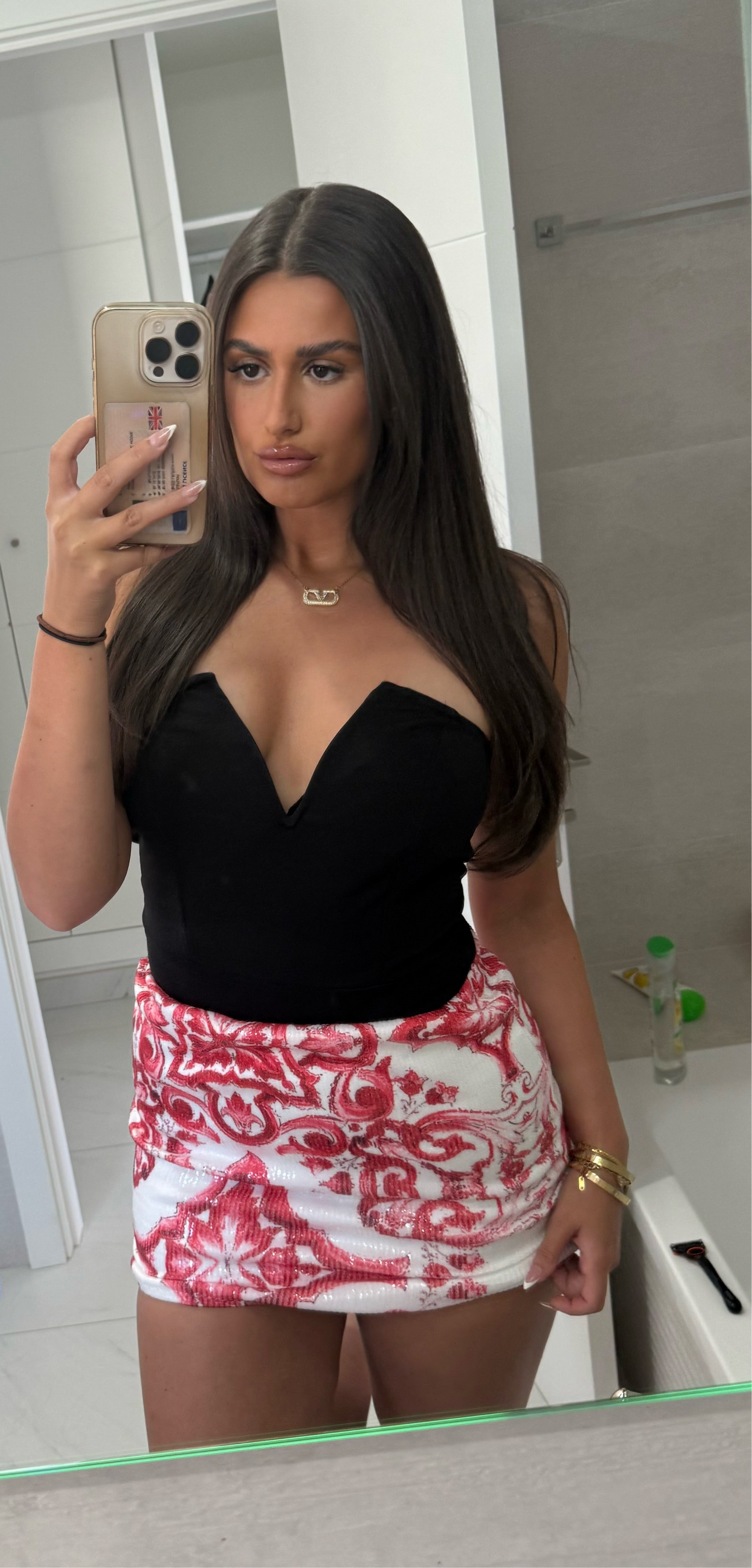 ‘DOLCI’ SEQUIN MINI SKIRT- RED
