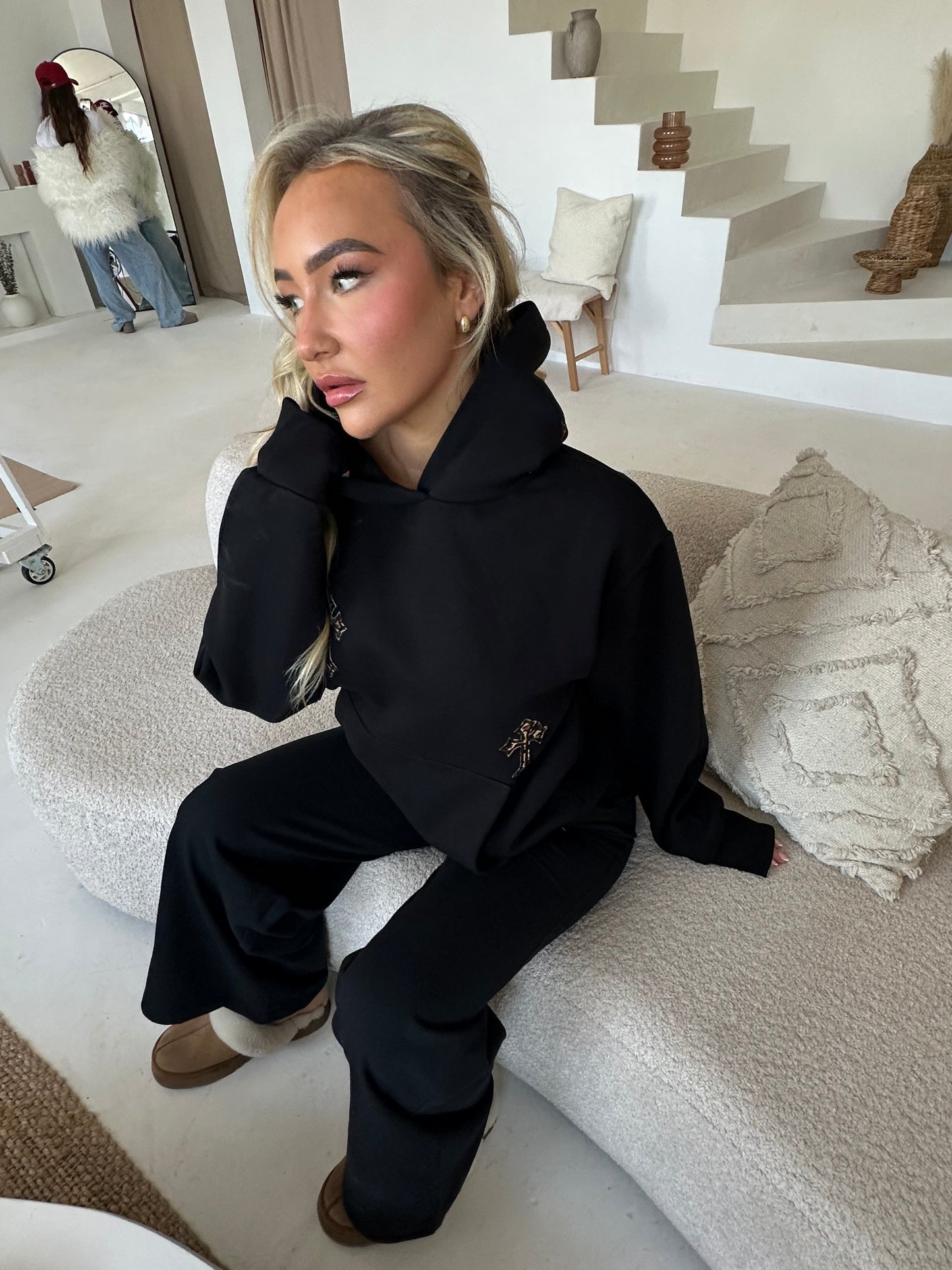 ‘CROSSED OUT’ TRACKSUIT SET- BLACK & LEOPARD