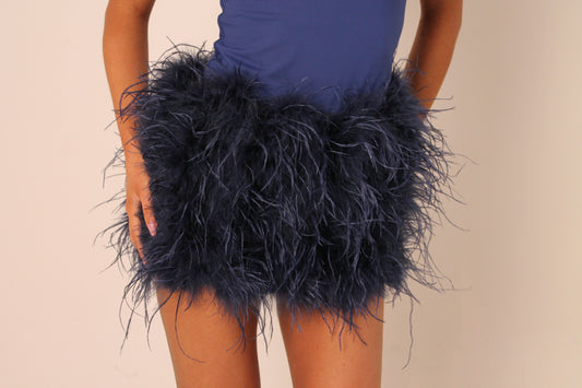 OSTRICH FEATHER MINI- NAVY BLUE